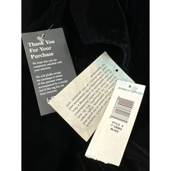 NWT Jessica Howard Black Dress Velvet Covered Buttons Down Side Scoop Neck 12 - Picture 12 of 13